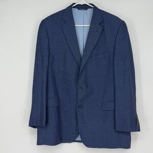 Jack Victor Exclusive Collection Blue Wool Linen Blazer Sport Coat Mens 43R
